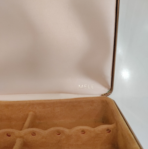 Vintage Retro MELE 1960s Yellow Floral Hinged Small Jewelry Case Box - Picture 5 of 6